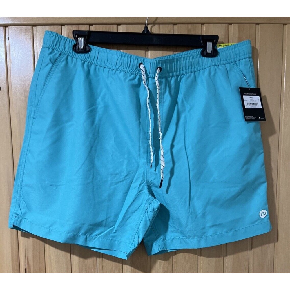 Eddie Bauer Volley Swim Trunks Mens XXL Turquoise New UPF 50 7" Inseam Classic